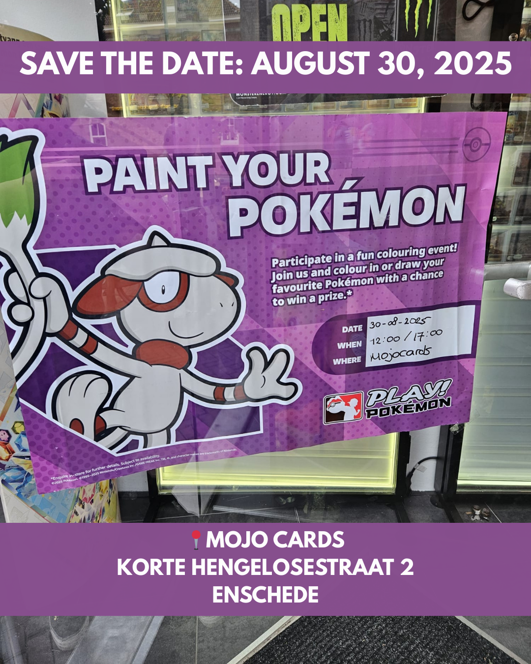 Paint Your Pokemon Event ticket - 30 augustus 2025 Enschede