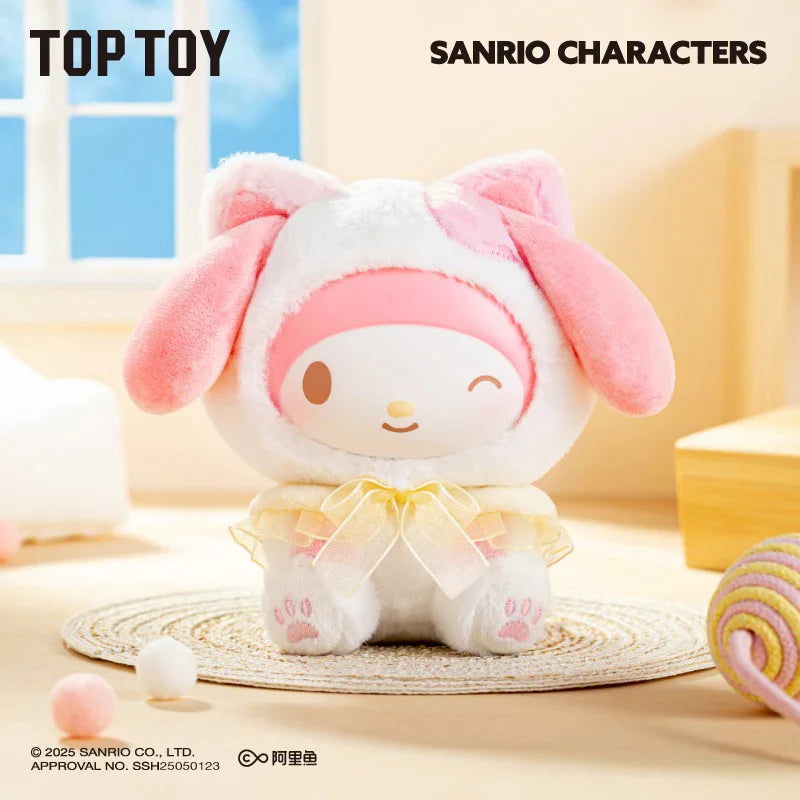Sanrio Characters - Play with Kittens Series Plush Keychains Blind Box