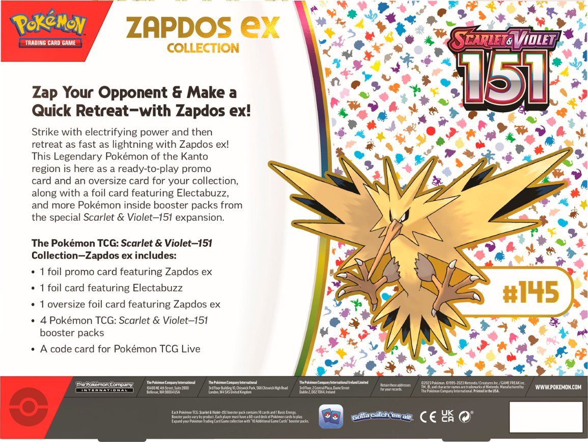 Pokemon SV 151 - Zapdos EX box