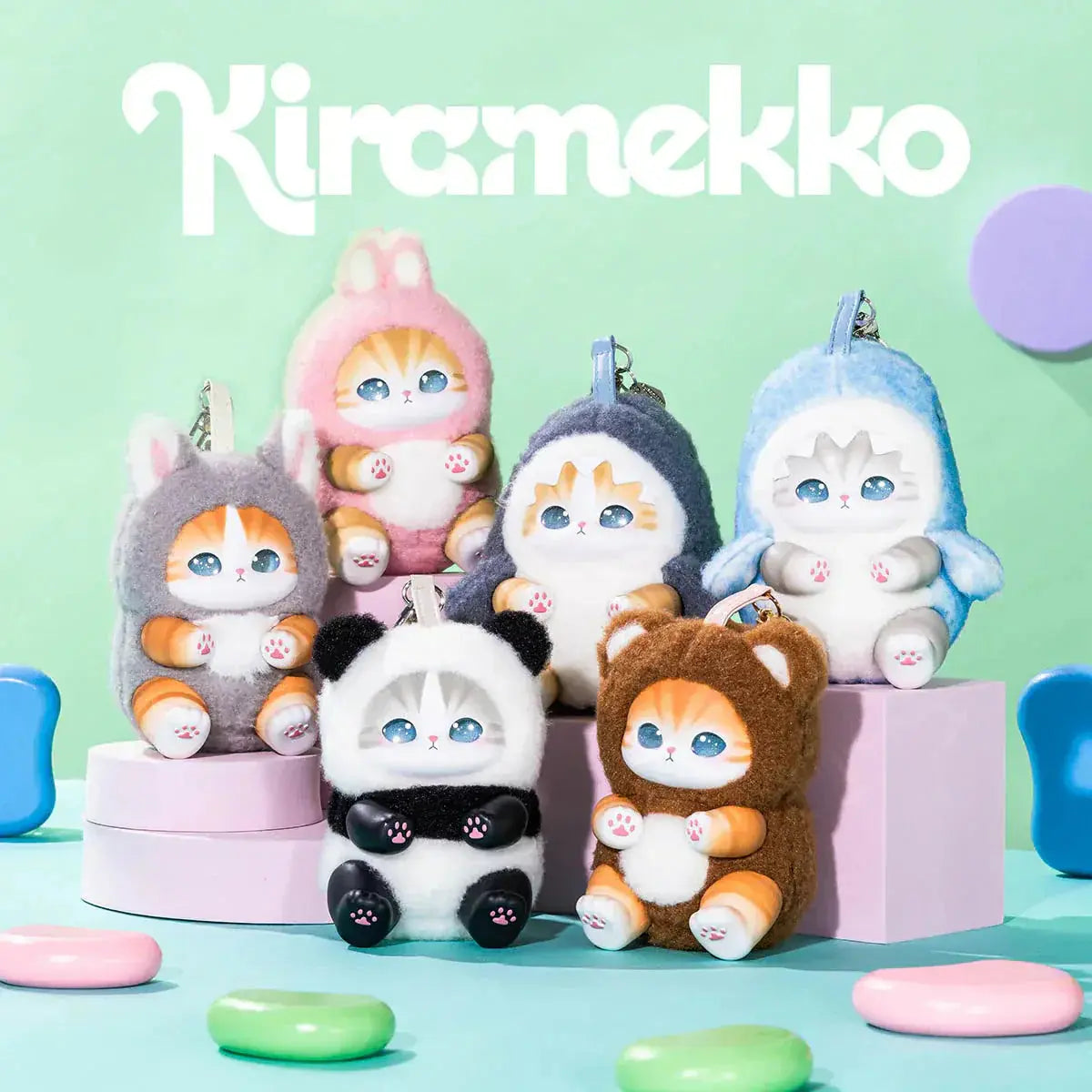 Mofusand Kiramekko Fluffy Kittens Vinyl Sleutelhanger Blind Box